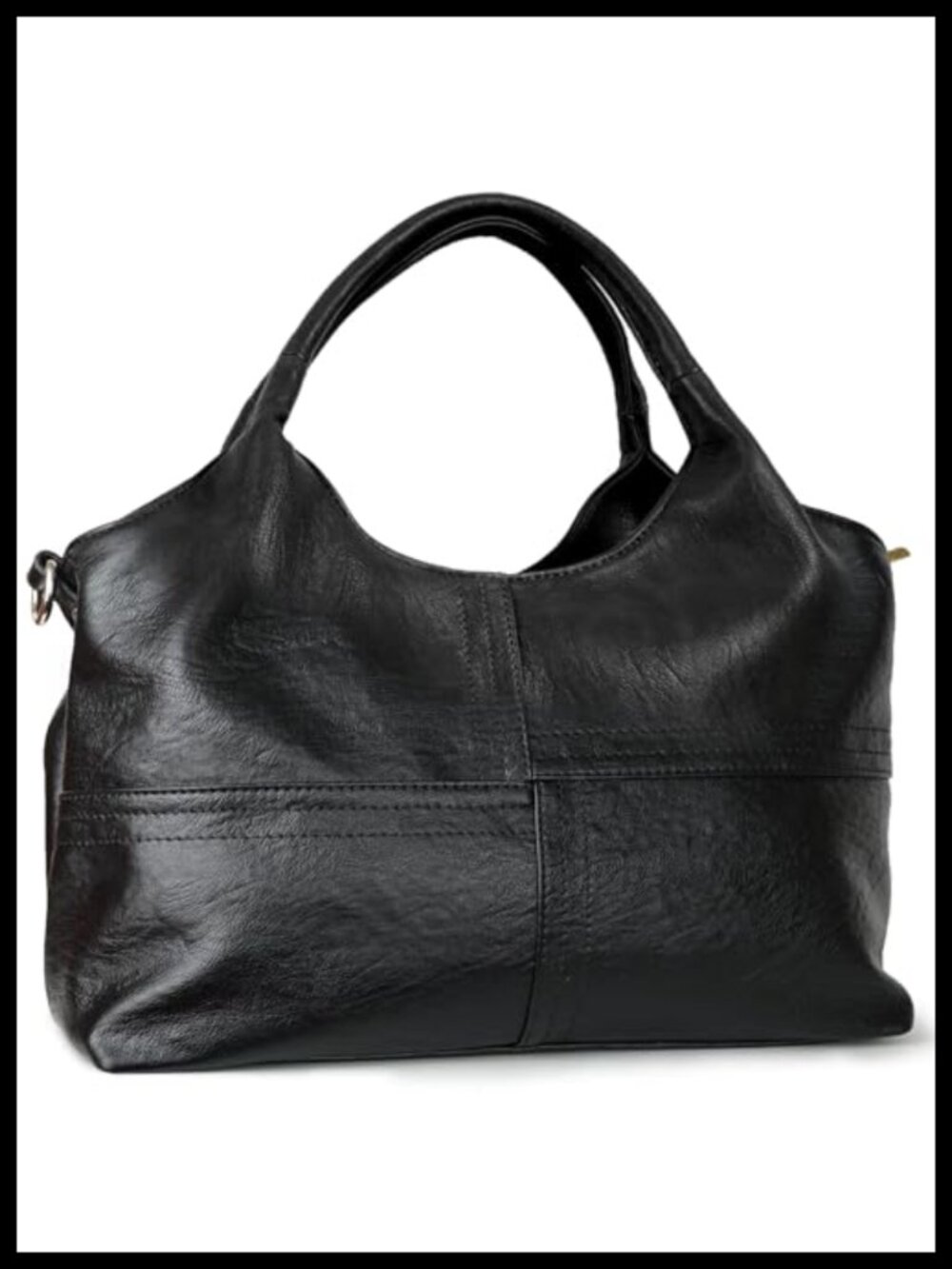 Vegan Leather Hobo Satchel Tote with Detachable Strap